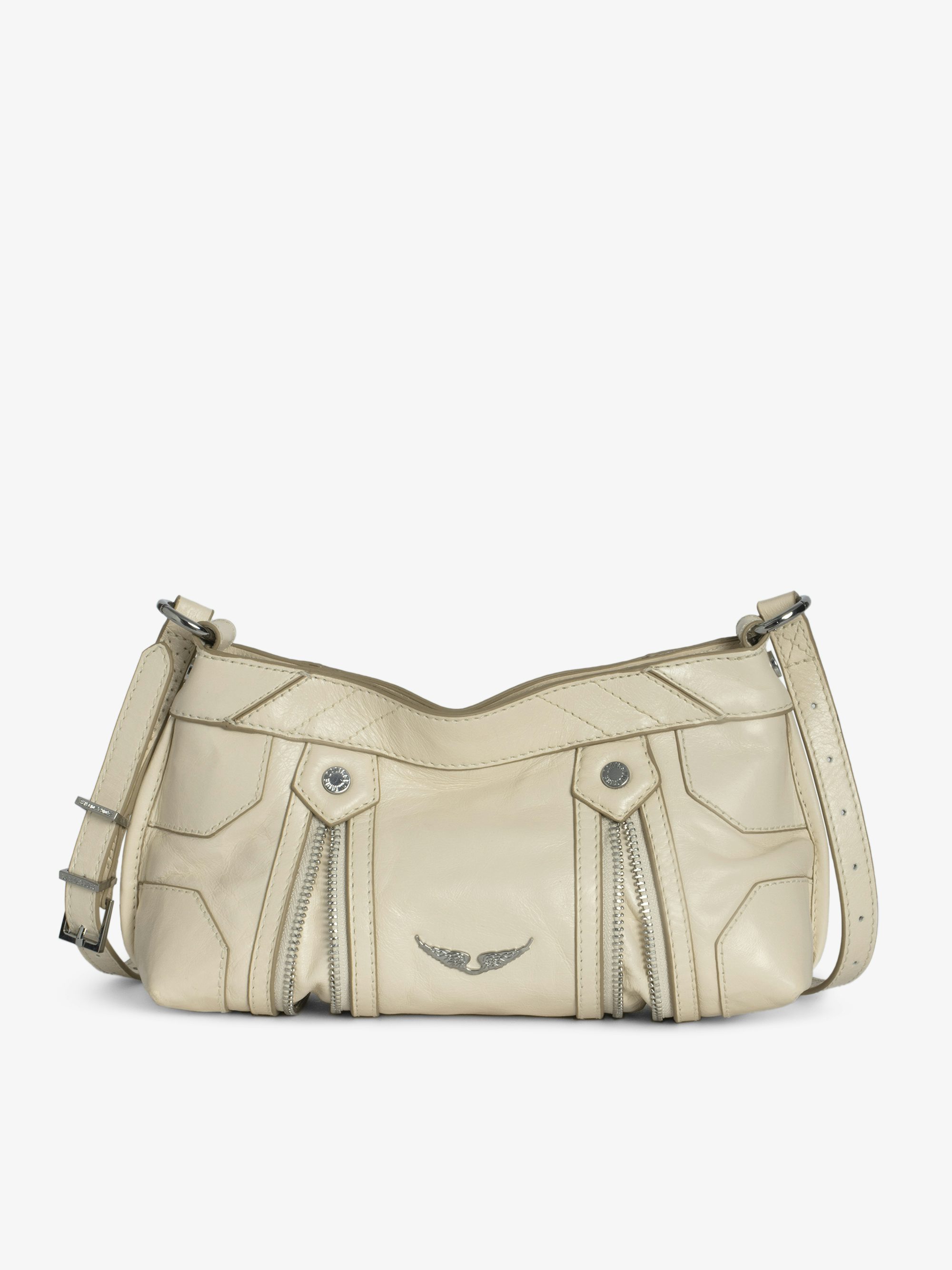 Sunny Mood Vintage Patent Bag - Small vintage-inspired patent leather bag with adjustable shoulder strap and wing signature.